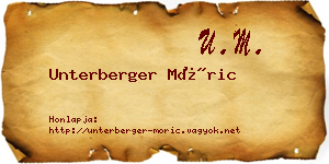 Unterberger Móric névjegykártya